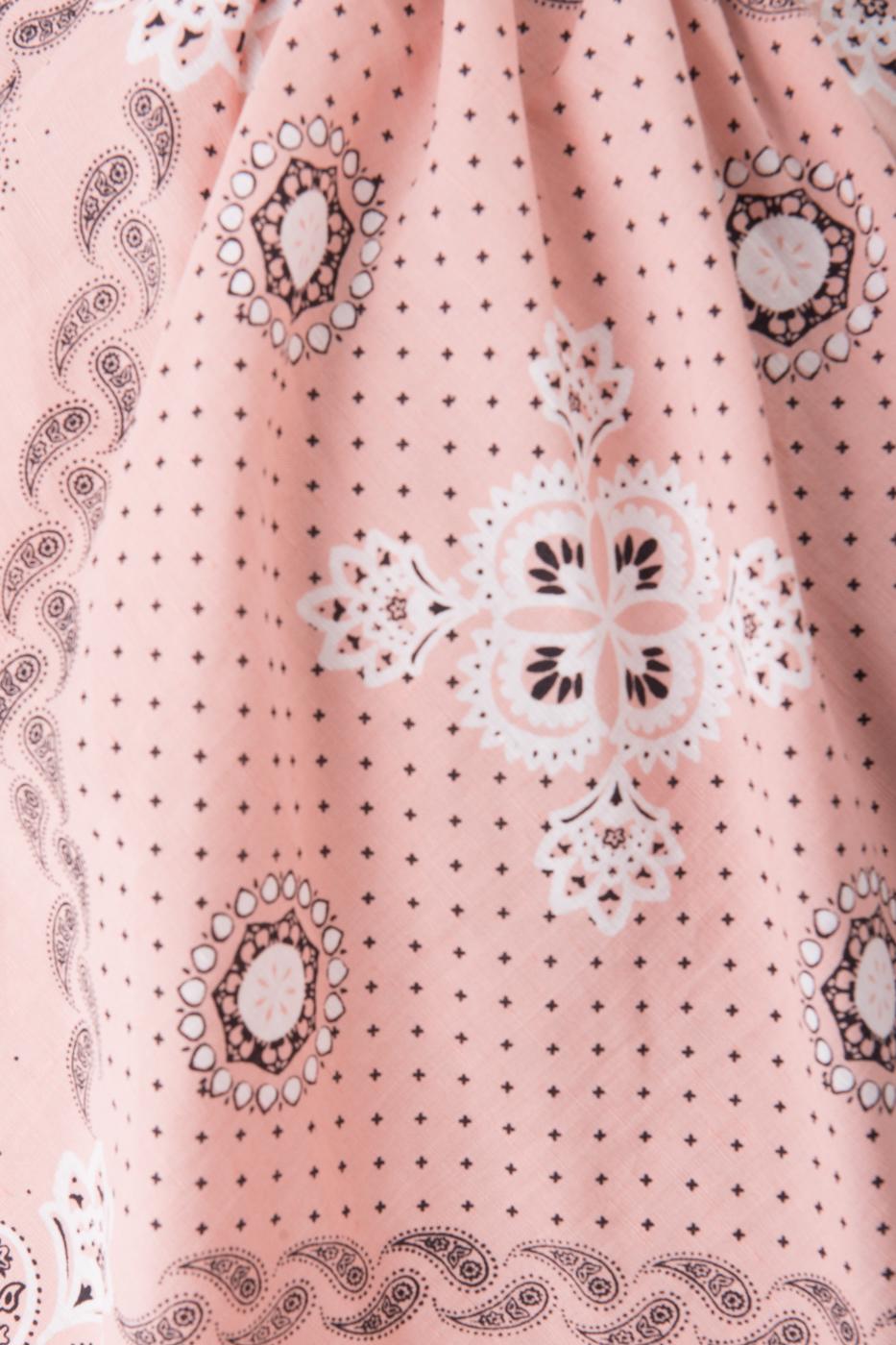 Bayan Pudra Mendil Etek Kesim Detaylı Boyun Bağlamalı Bluz