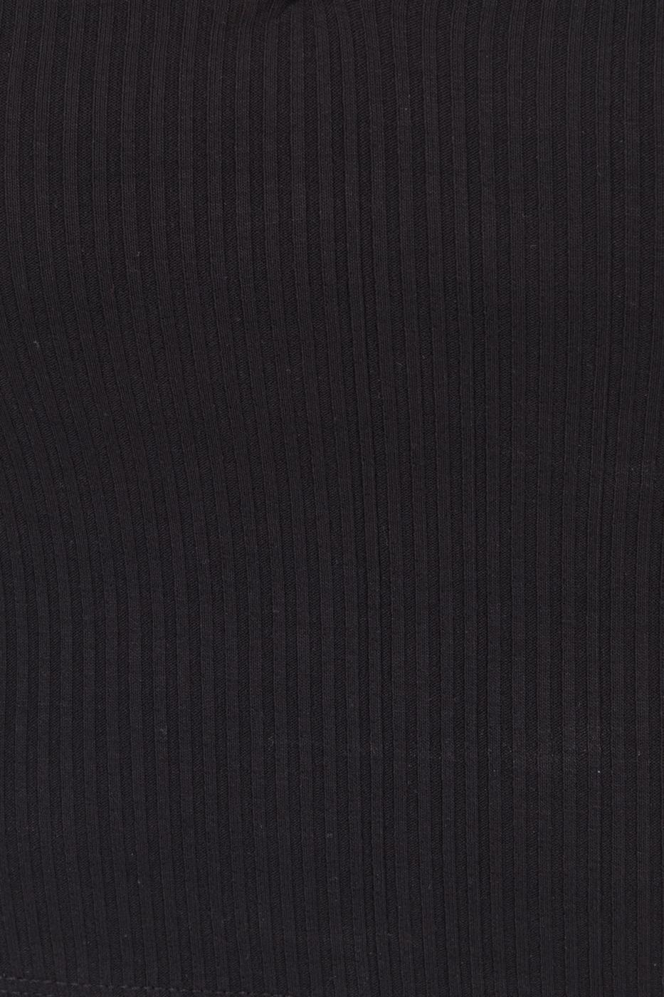 Bayan Siyah U Yaka Detaylı Crop Body