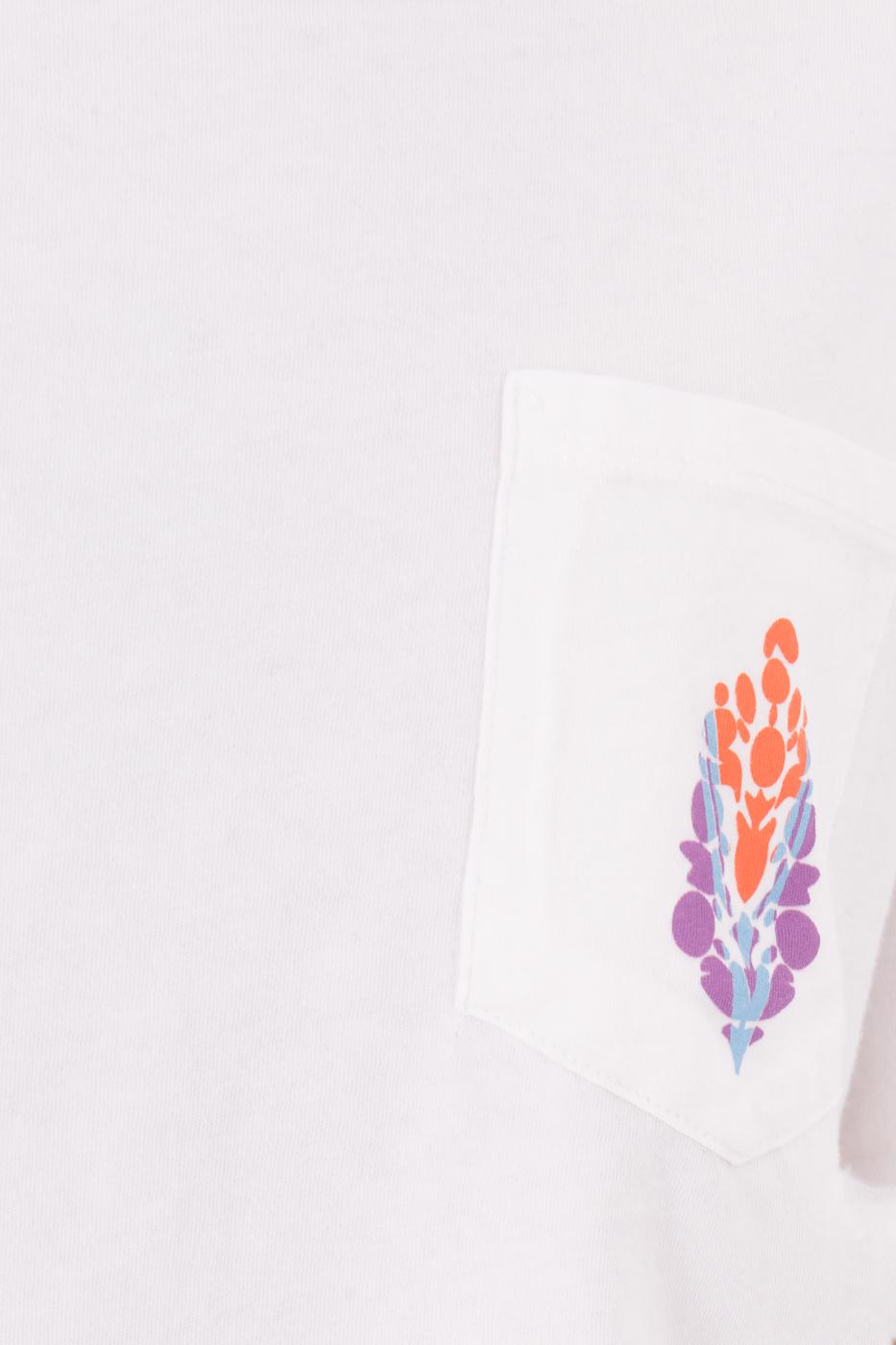 Bayan Ekru Arka Ve Ön Cep Baskı Detaylı Kayık Yaka Tshirt