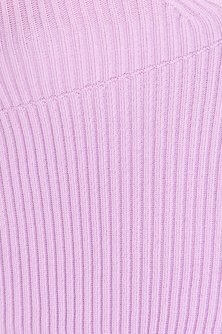 Bayan Lila Askılı Örgü Crop Body