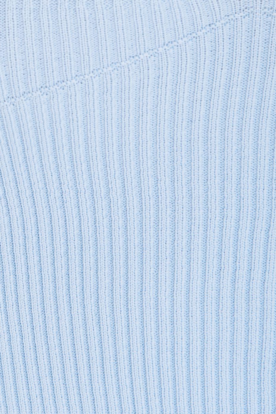 Bayan Mavi Askılı Örgü Crop Body