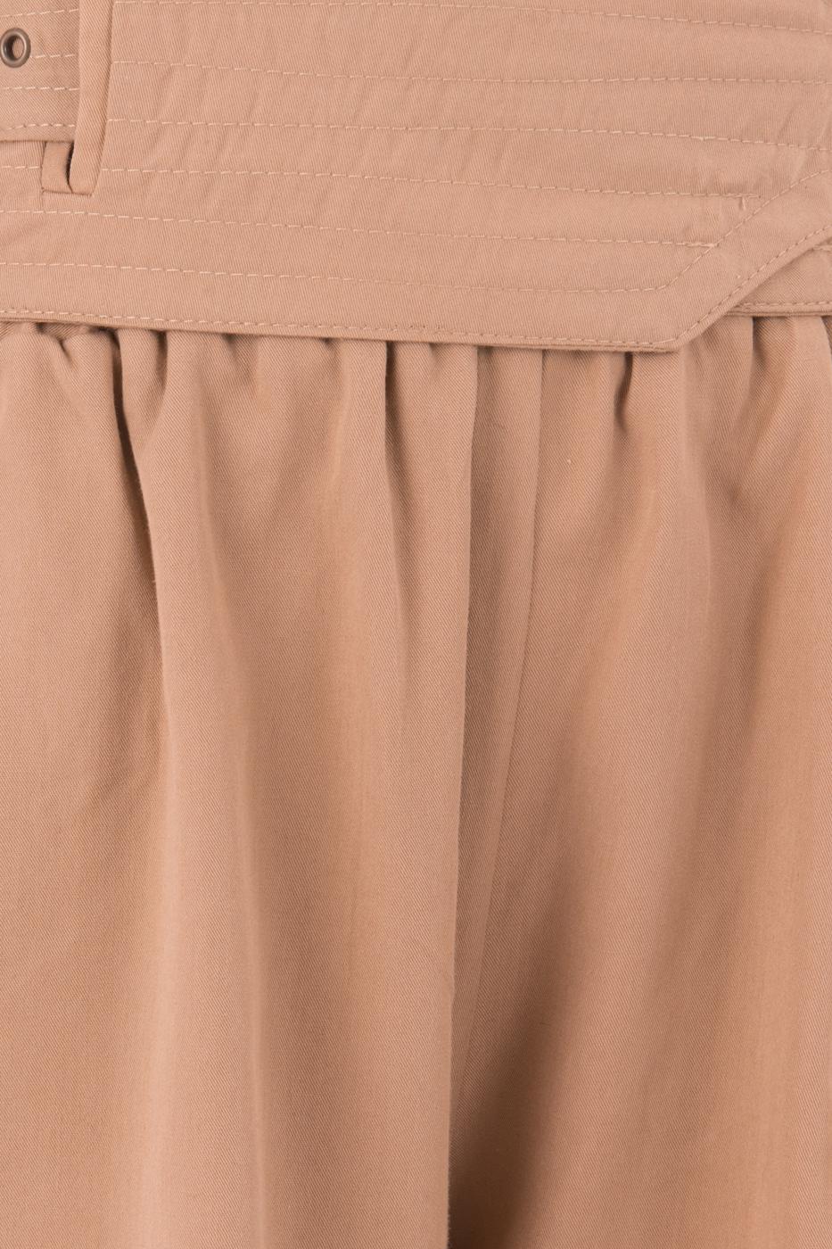 Bayan Camel Korsaj Kemer Detaylı Mini Şort