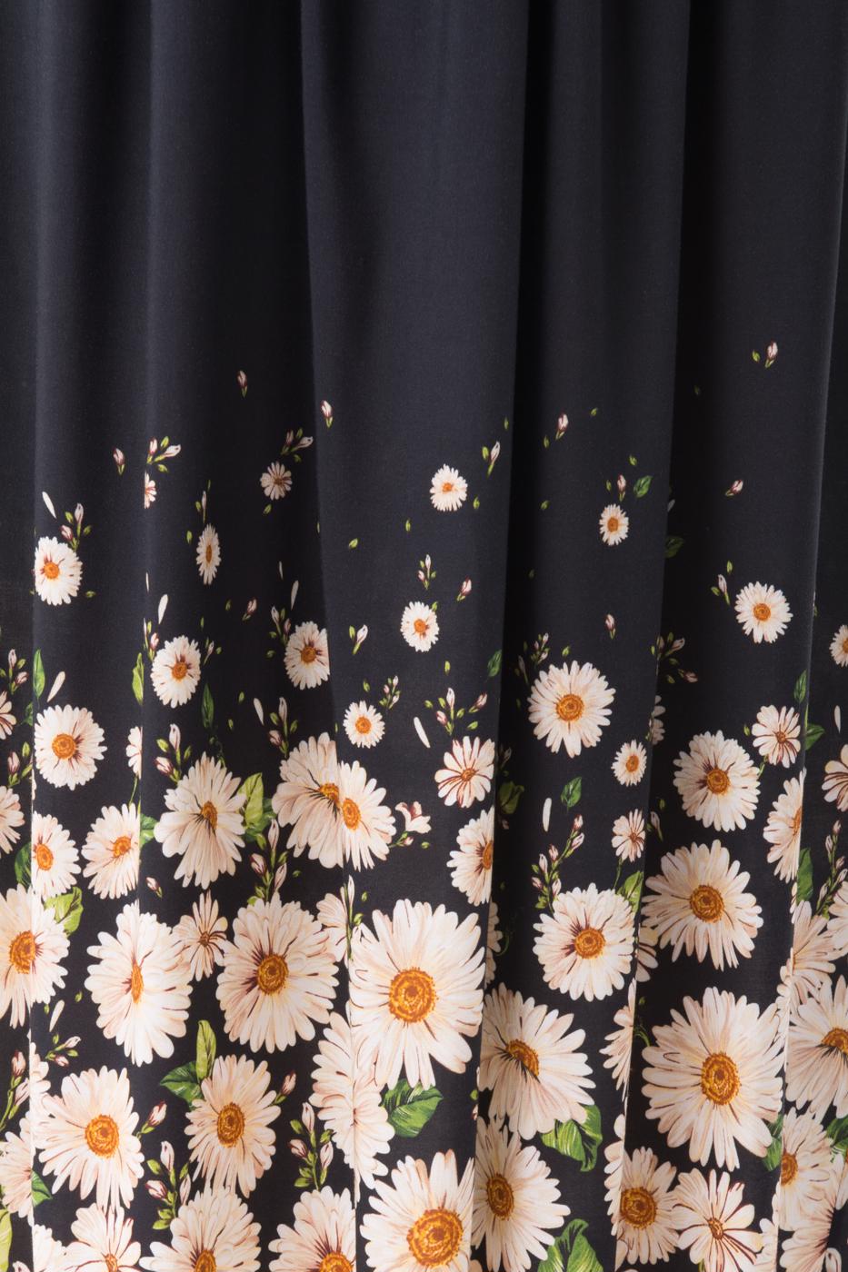 Bayan Multı Büzgülü Çiçek Desenli Midi Etek