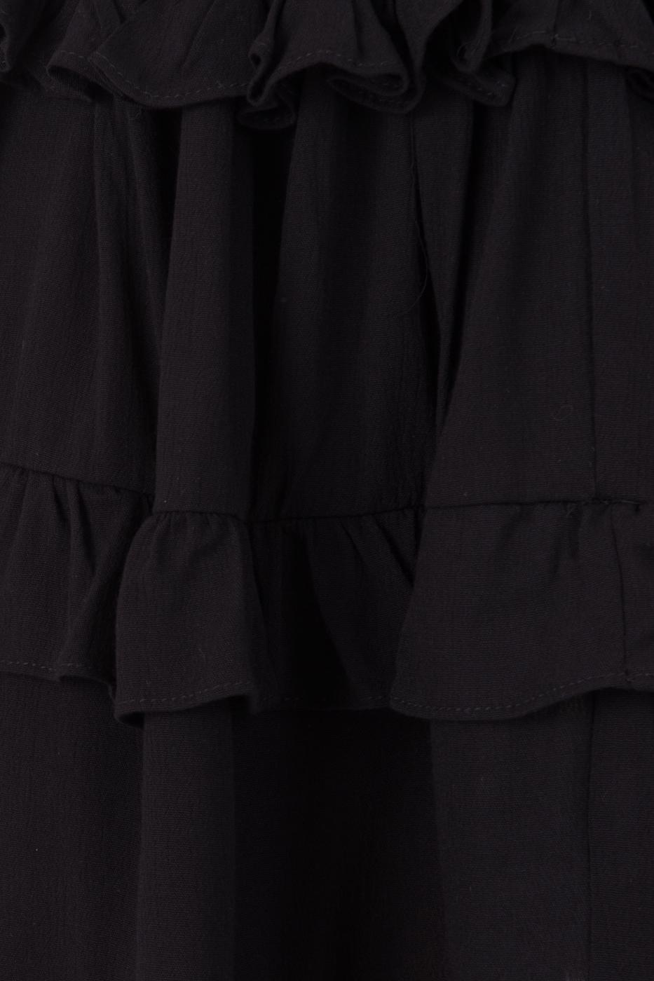 Bayan Siyah Katlı Mini Etek