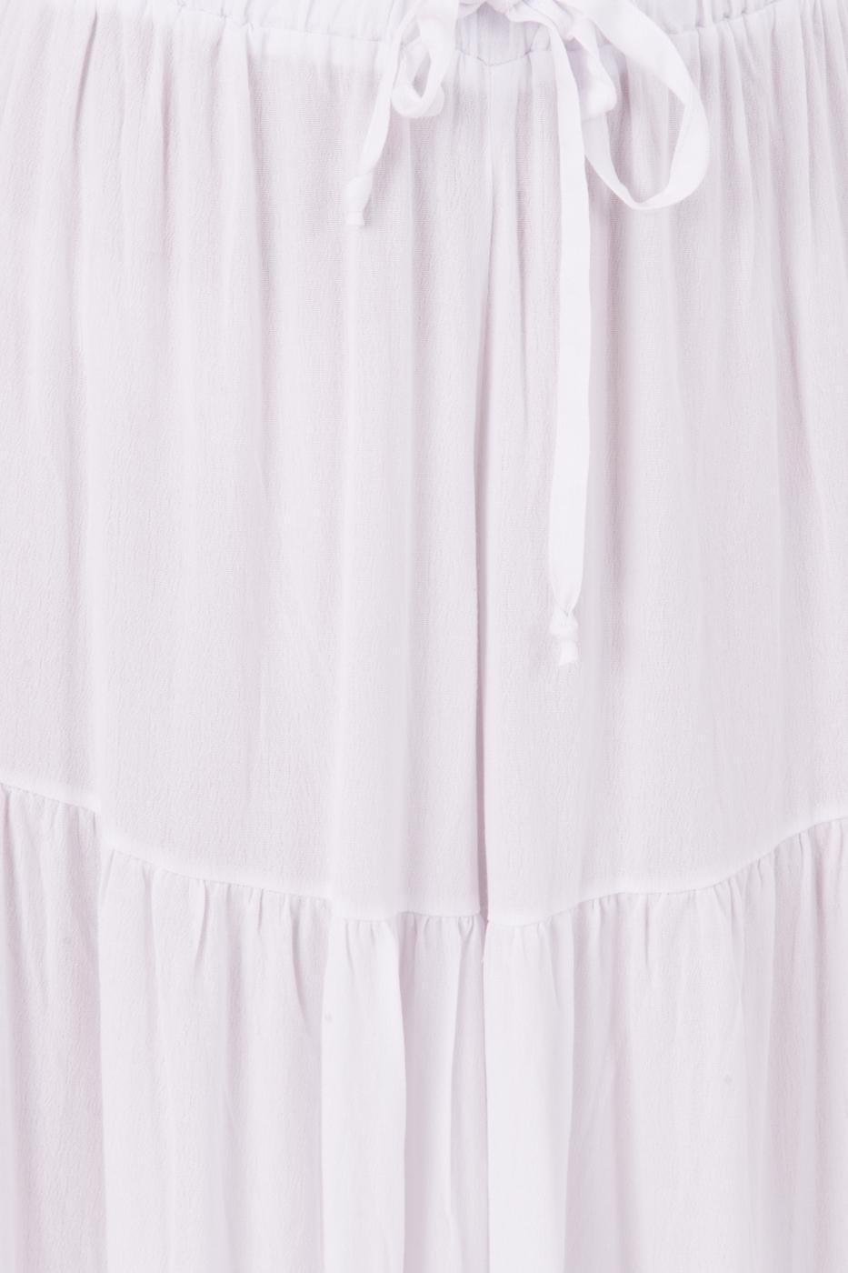 Bayan Beyaz Uzun Etek Görünümlü Bol Pantolon