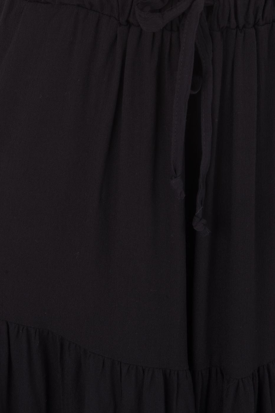 Bayan Siyah Uzun Etek Görünümlü Bol Pantolon