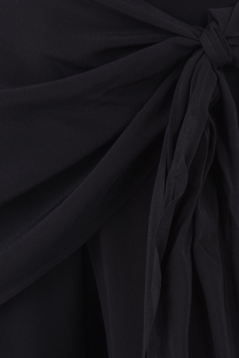 Bayan Siyah Bağlama Detaylı Bol Paça Pantolon