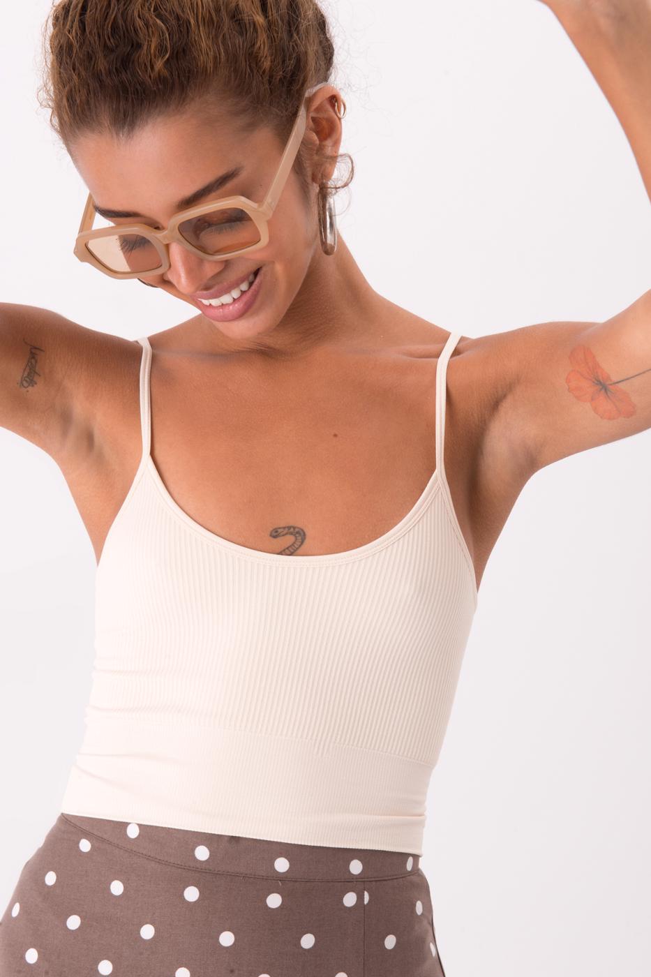 Bayan Ekru İnce Askılı Büstiyer