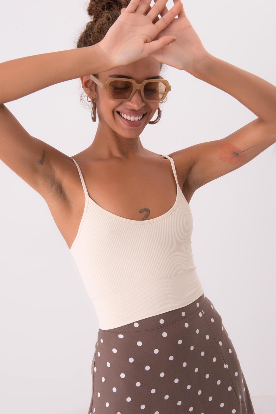 Bayan Ekru İnce Askılı Büstiyer