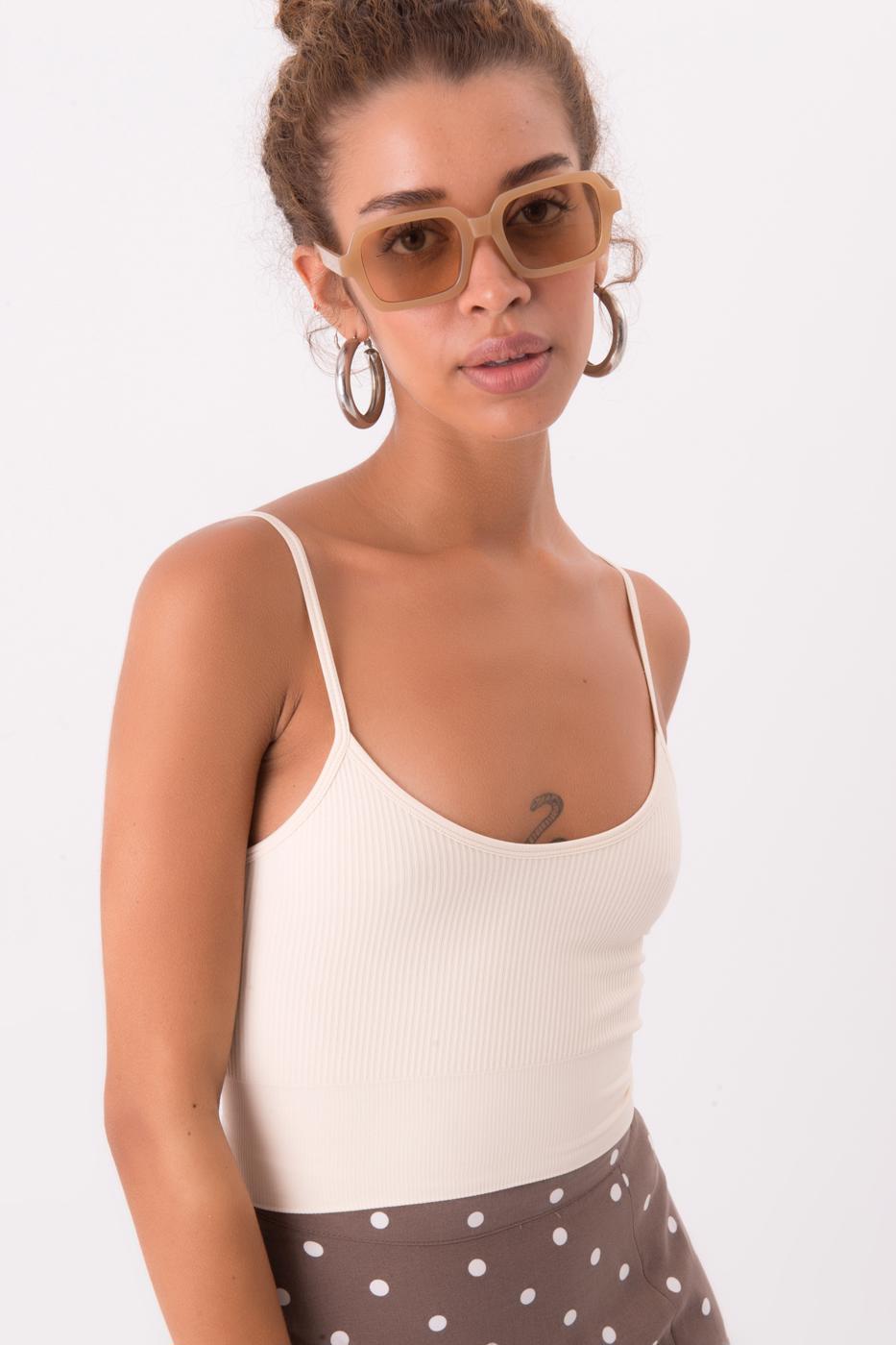 Bayan Ekru İnce Askılı Büstiyer