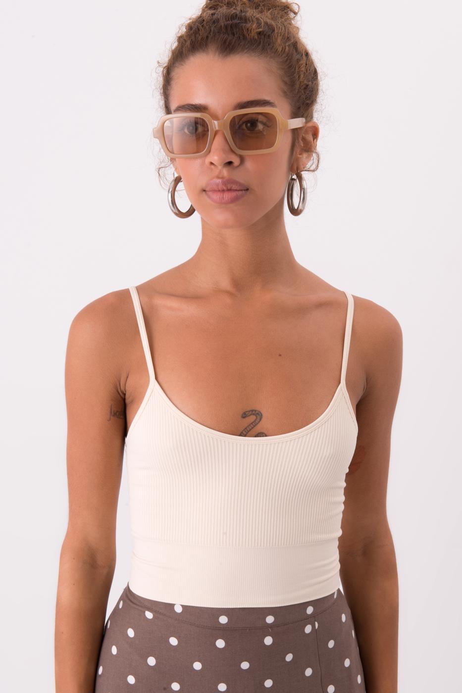 Bayan Ekru İnce Askılı Büstiyer