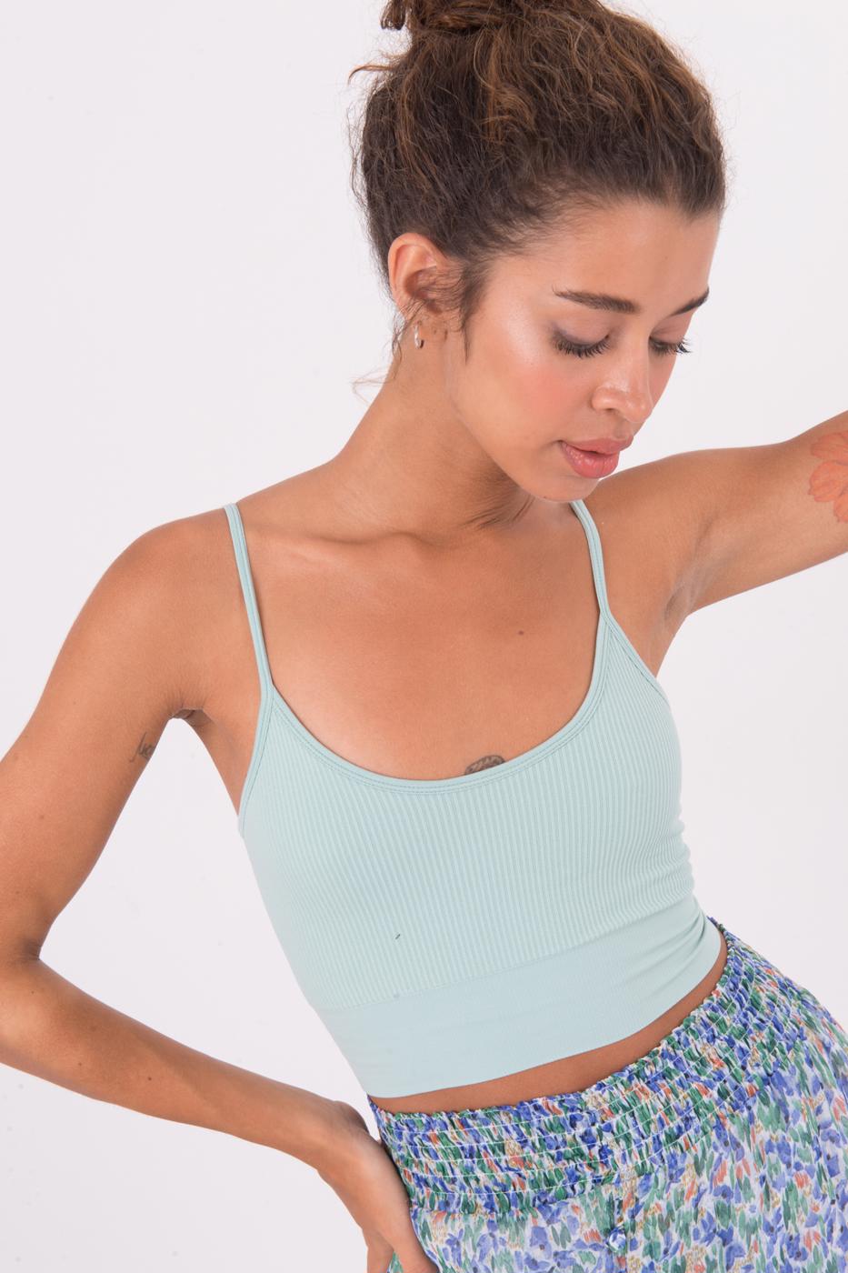 Bayan Yeşil İnce Askılı Büstiyer