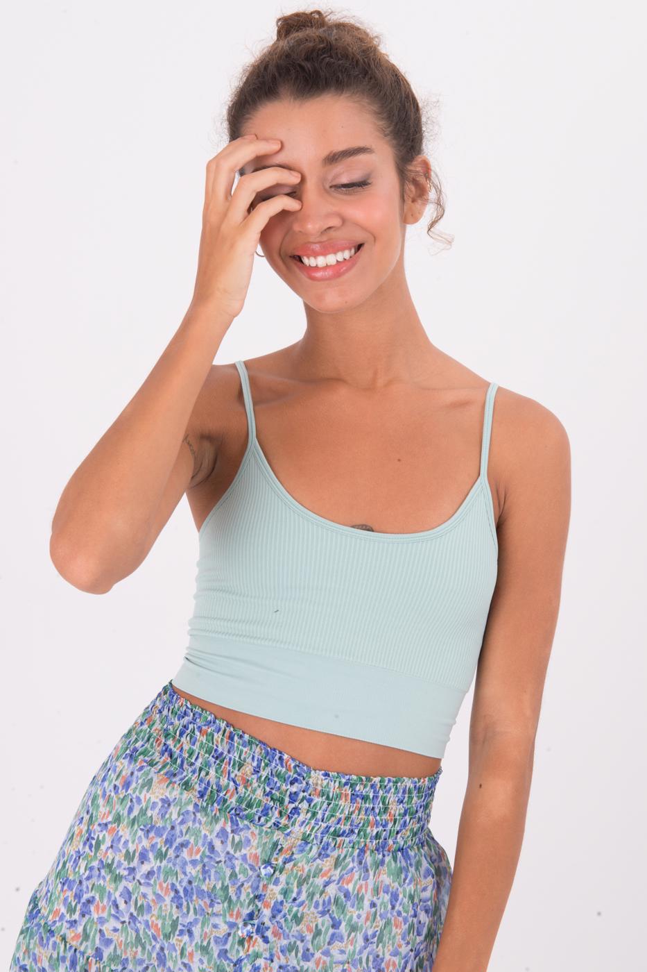 Bayan Yeşil İnce Askılı Büstiyer