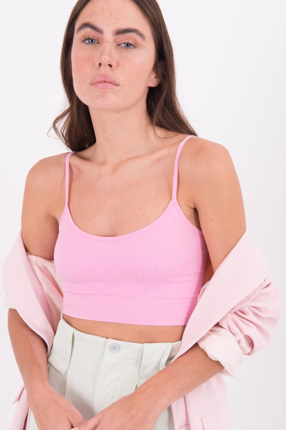 Bayan Pembe İnce Askılı Büstiyer