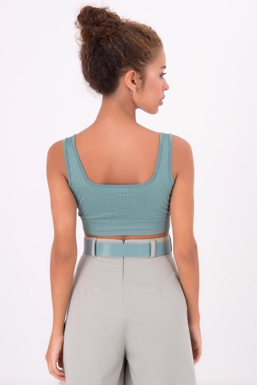 Bayan Yeşil Sırt Dekolteli Kare Yaka Büstiyer - BSL