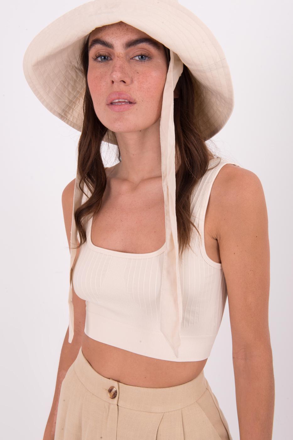 Bayan Ekru Sırt Dekolteli Kare Yaka Büstiyer