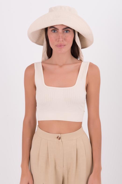 Bayan Ekru Sırt Dekolteli Kare Yaka Büstiyer - BSL