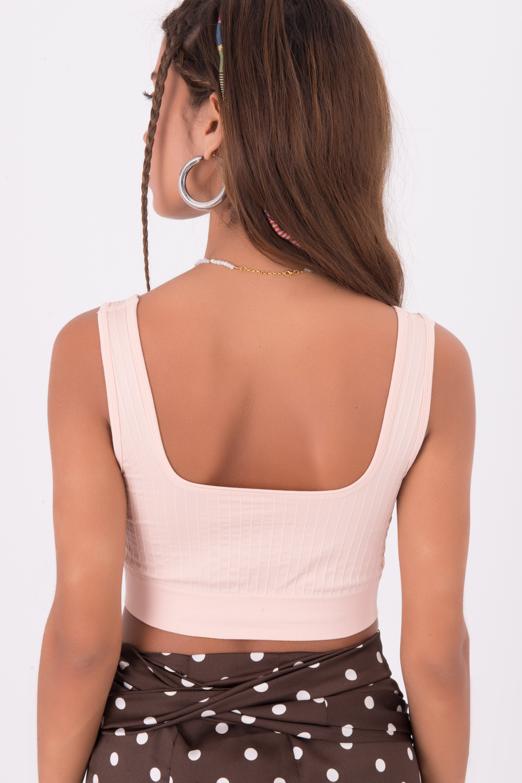 Bayan Pudra Sırt Dekolteli Kare Yaka Büstiyer - BSL