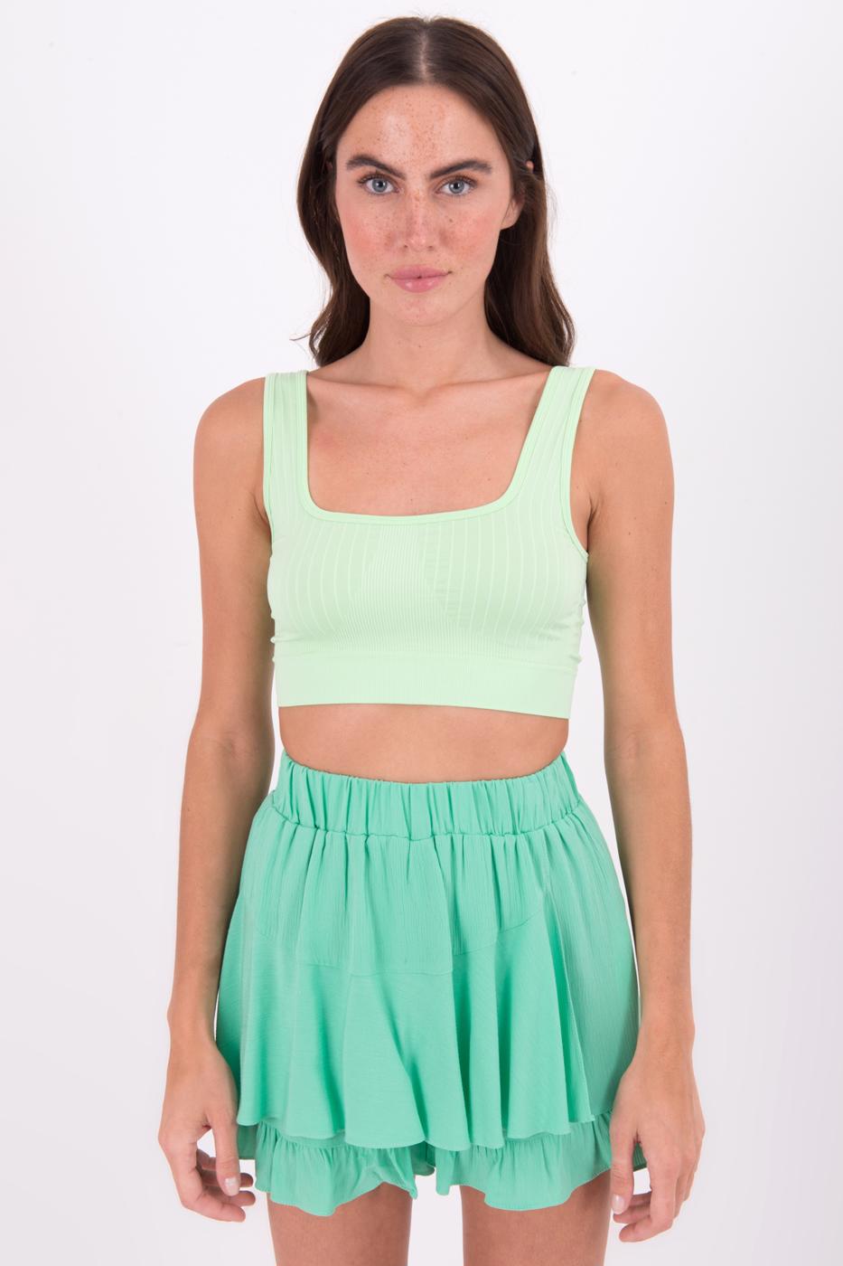 Bayan Yeşil Sırt Dekolteli Kare Yaka Büstiyer