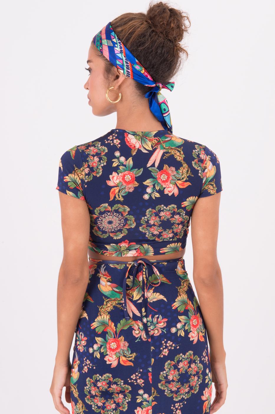 Bayan Lacivert Ön Büzgü Detaylı Body