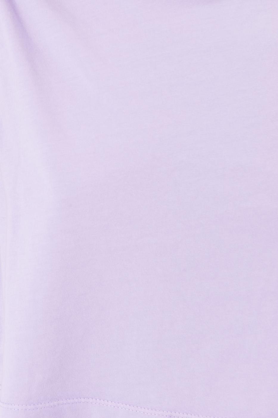 Bayan Lila Kolsuz Yıkamalı Tişört