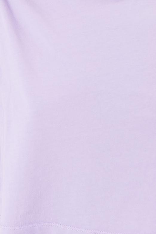 Bayan Lila Kolsuz Yıkamalı Tişört - BSL