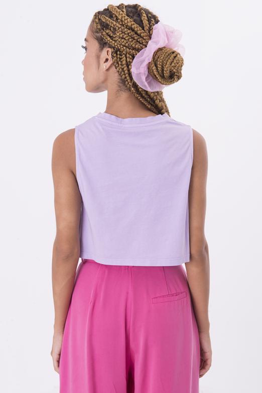 Bayan Lila Kolsuz Yıkamalı Tişört - BSL