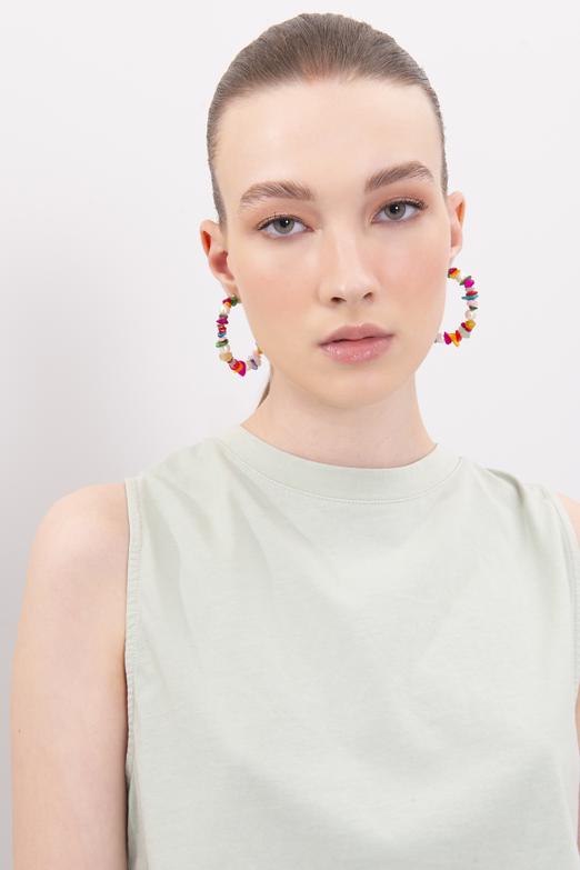 Bayan Yeşil Kolsuz Yıkamalı Tişört - BSL