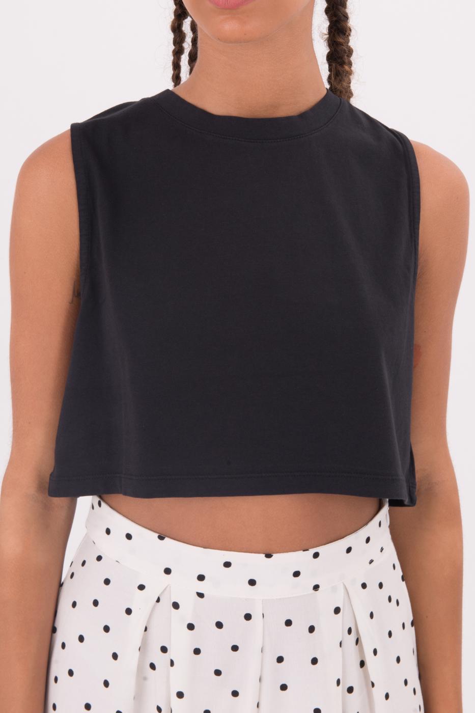 Bayan Siyah Kolsuz Yıkamalı Tişört