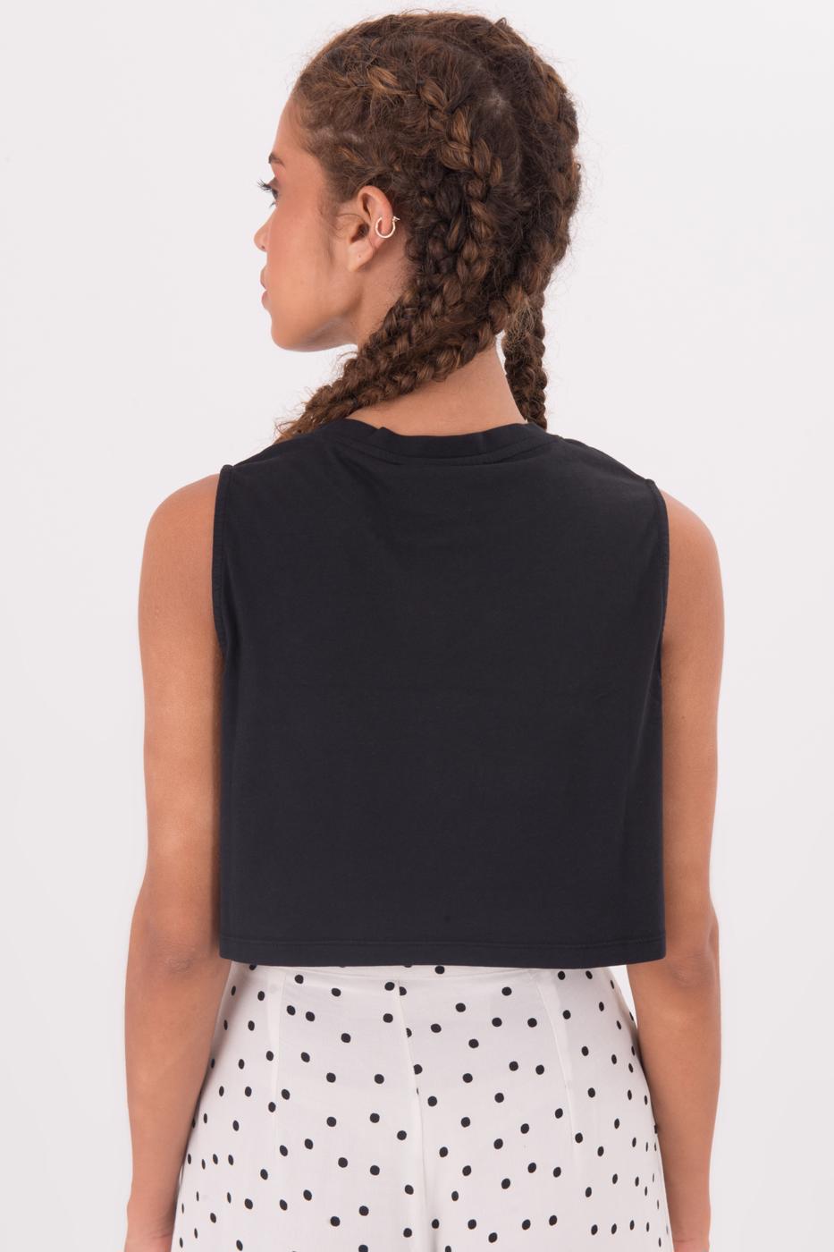 Bayan Siyah Kolsuz Yıkamalı Tişört