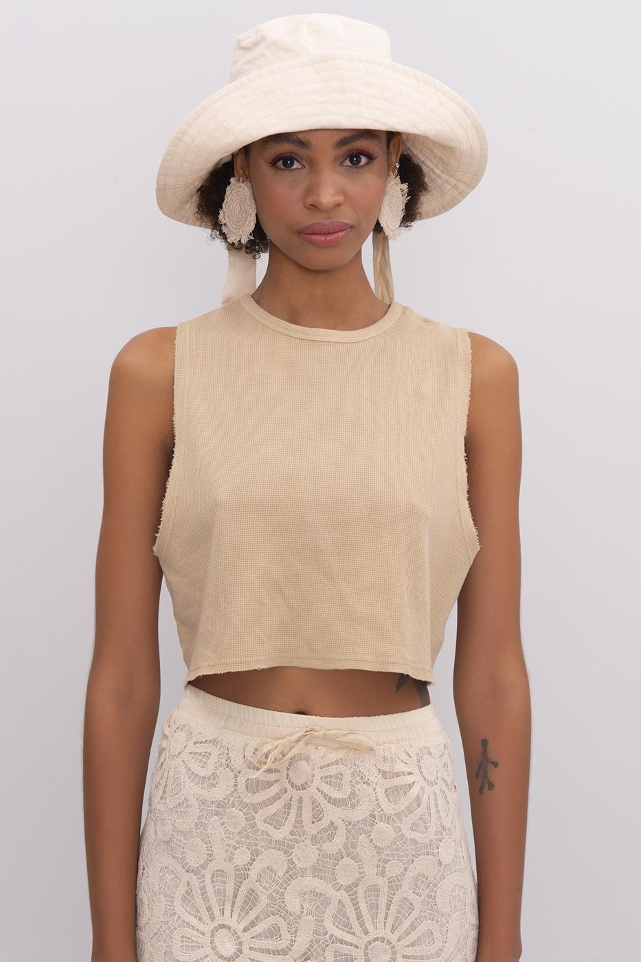 Bayan Bej Kolsuz Basic Bluz