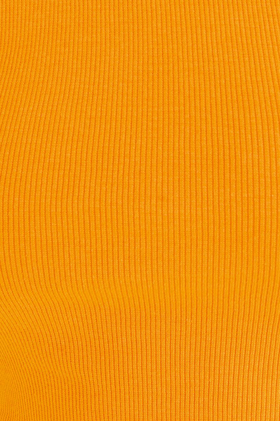 Bayan Oranj Tek Omuz Asimetrik Kesim Crop Body