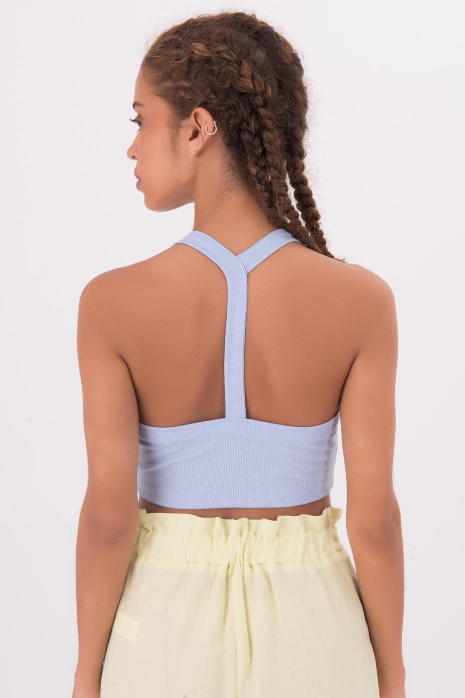 Bayan Mavi Askılı Crop Body