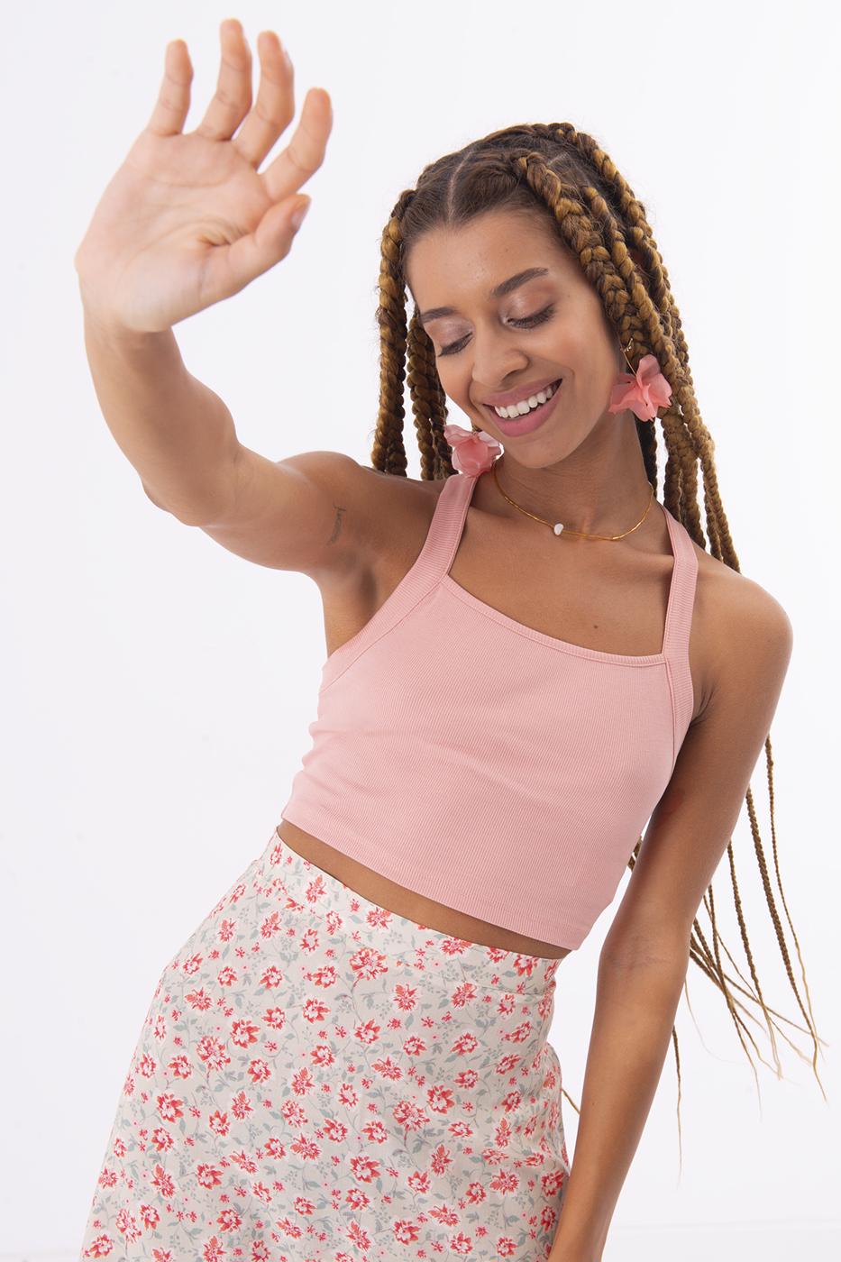 Bayan Somon Askılı Crop Body