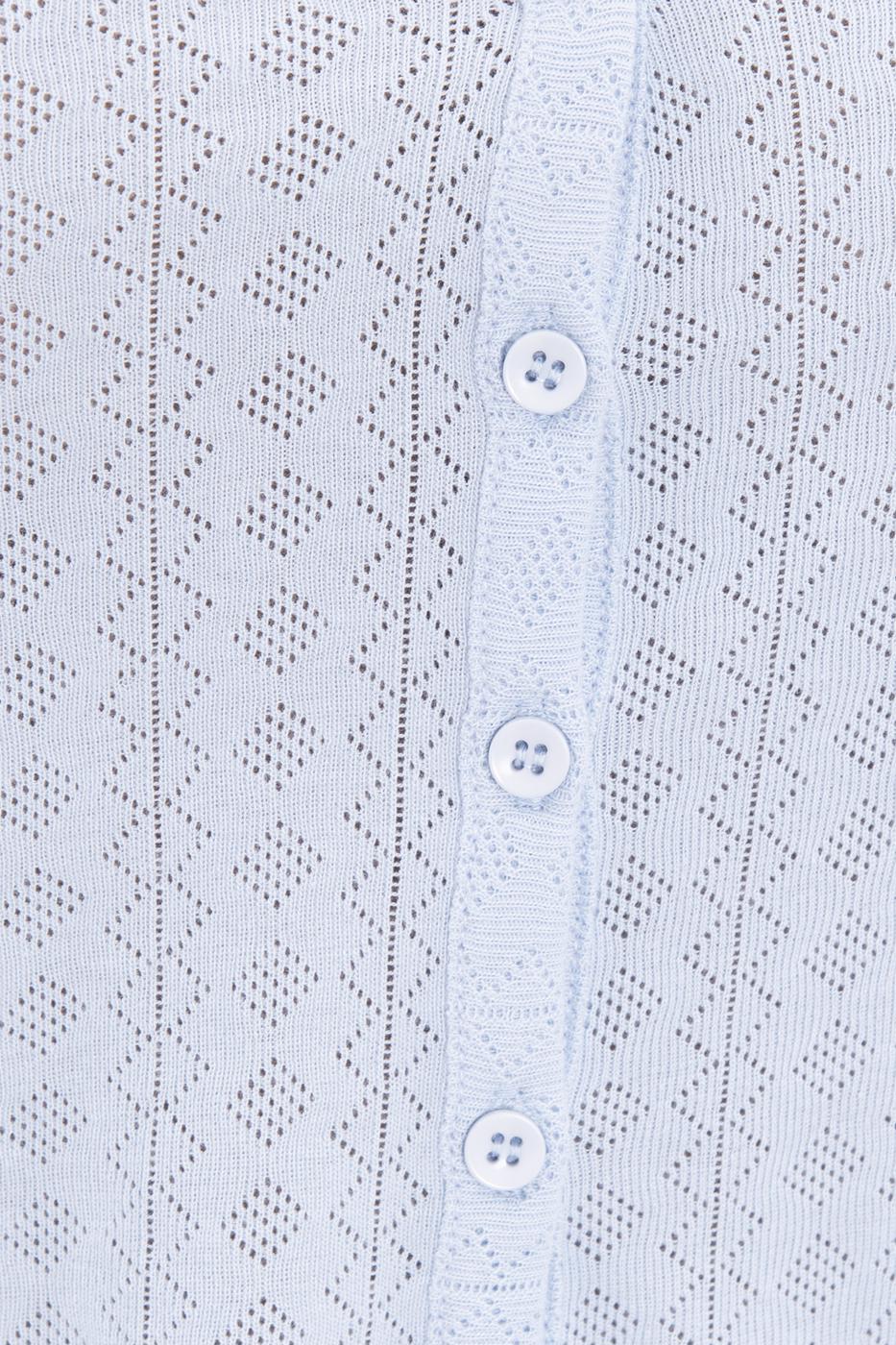 Bayan Mavi V Yakalı Bluz