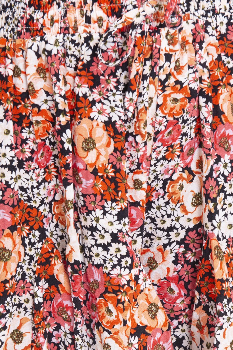 Bayan Oranj Bel Lastik Detaylı Şort