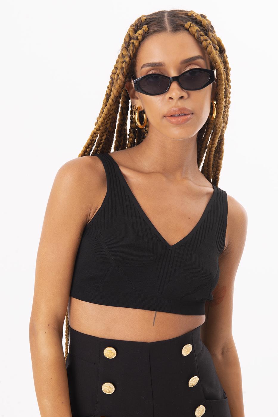 Bayan Siyah Örgü Büstiyer