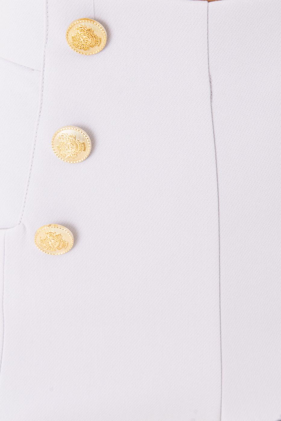 Bayan Mavi Düğme Detaylı Şort