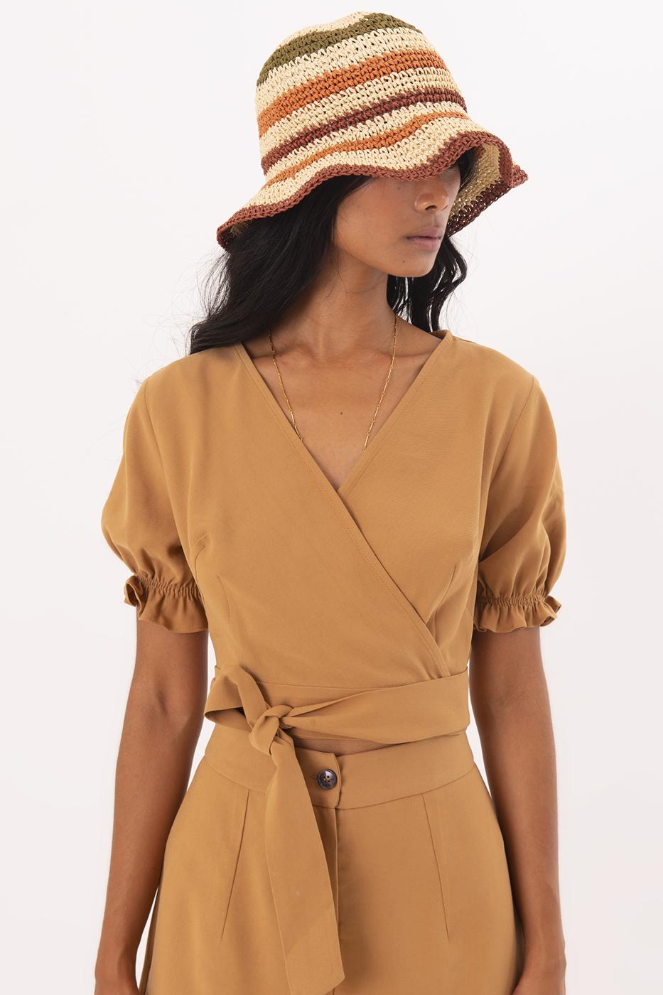 Bayan Taba Anvelop Bağlama Detaylı Bluz