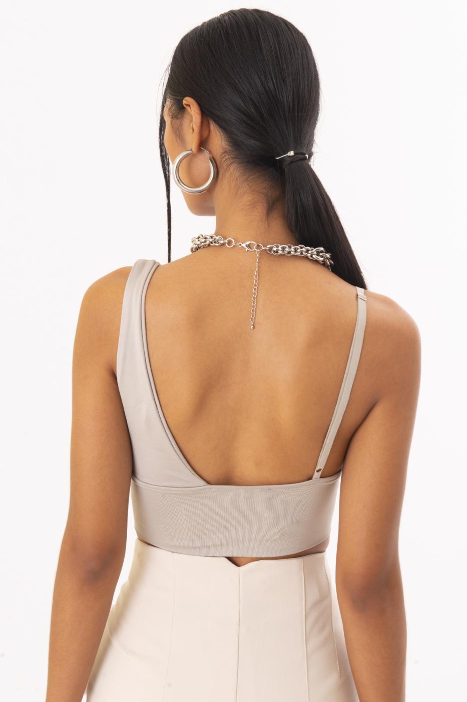 Bayan Bej Sırt Dekolteli Askı Detaylı Büstiyer