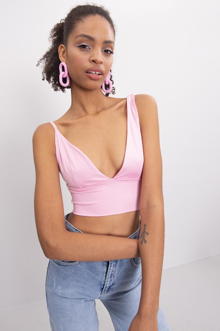 Bayan Pudra Sırt Dekolteli Askı Detaylı Büstiyer