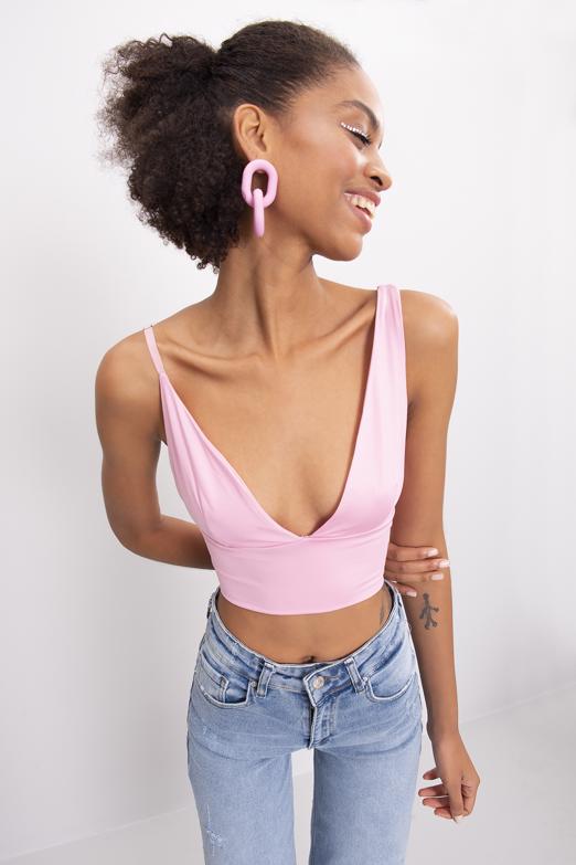 Bayan Pudra Sırt Dekolteli Askı Detaylı Büstiyer - BSL