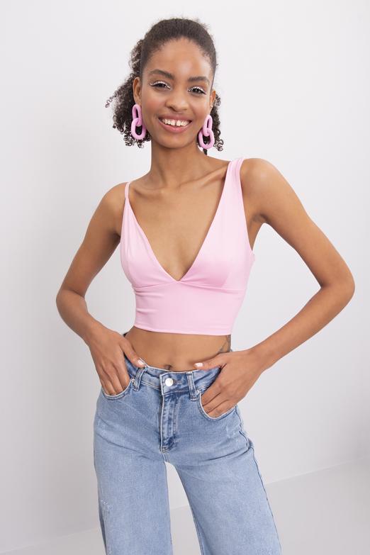 Bayan Pudra Sırt Dekolteli Askı Detaylı Büstiyer - BSL