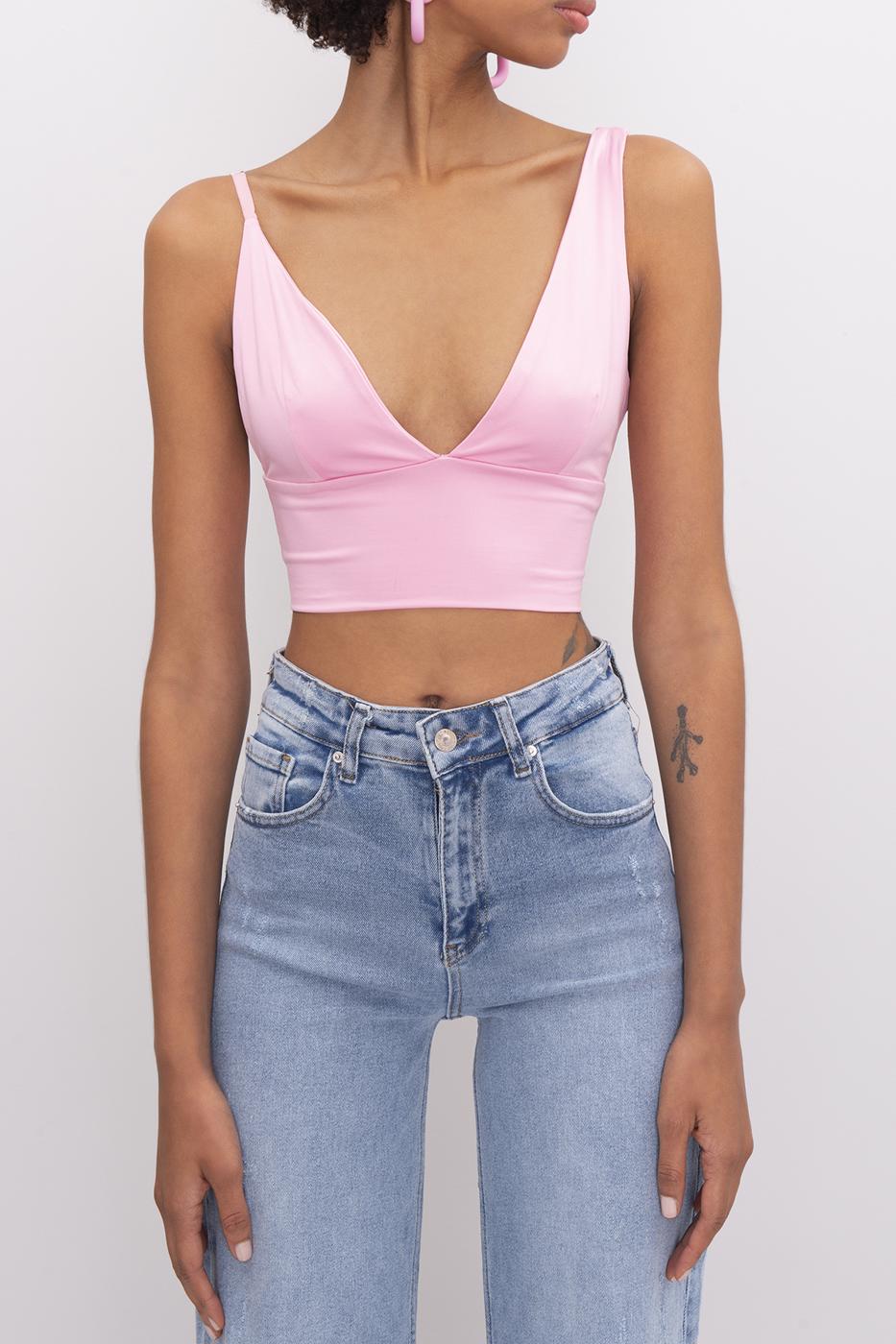 Bayan Pudra Sırt Dekolteli Askı Detaylı Büstiyer