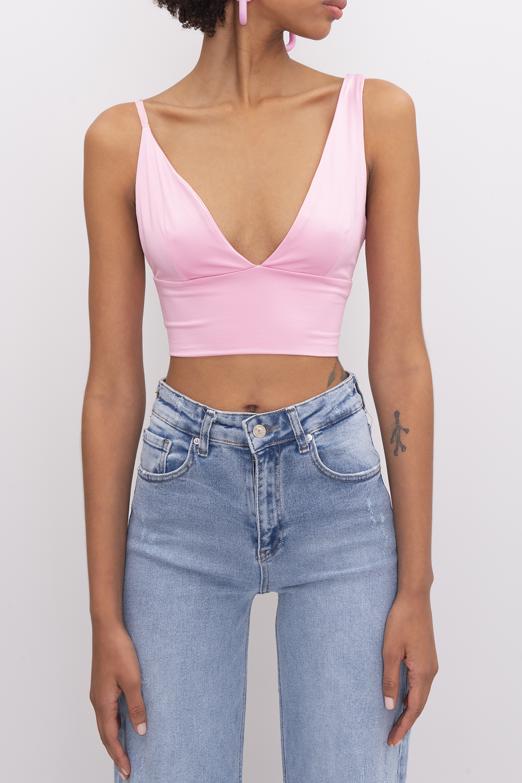 Bayan Pudra Sırt Dekolteli Askı Detaylı Büstiyer - BSL