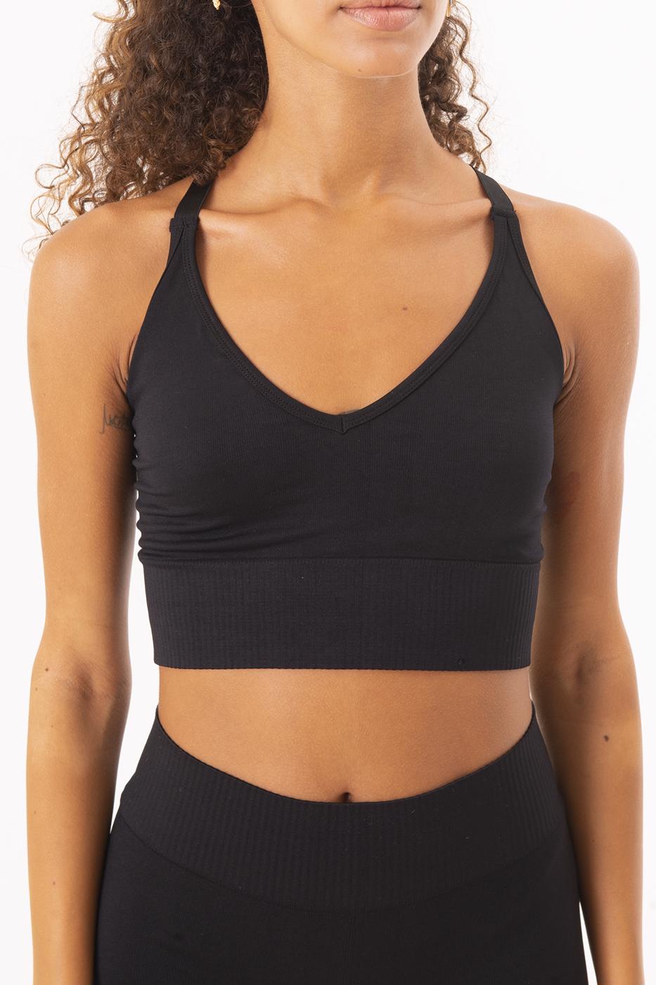 Bayan Siyah Sırt Çapraz Bant Detaylı Büstiyer