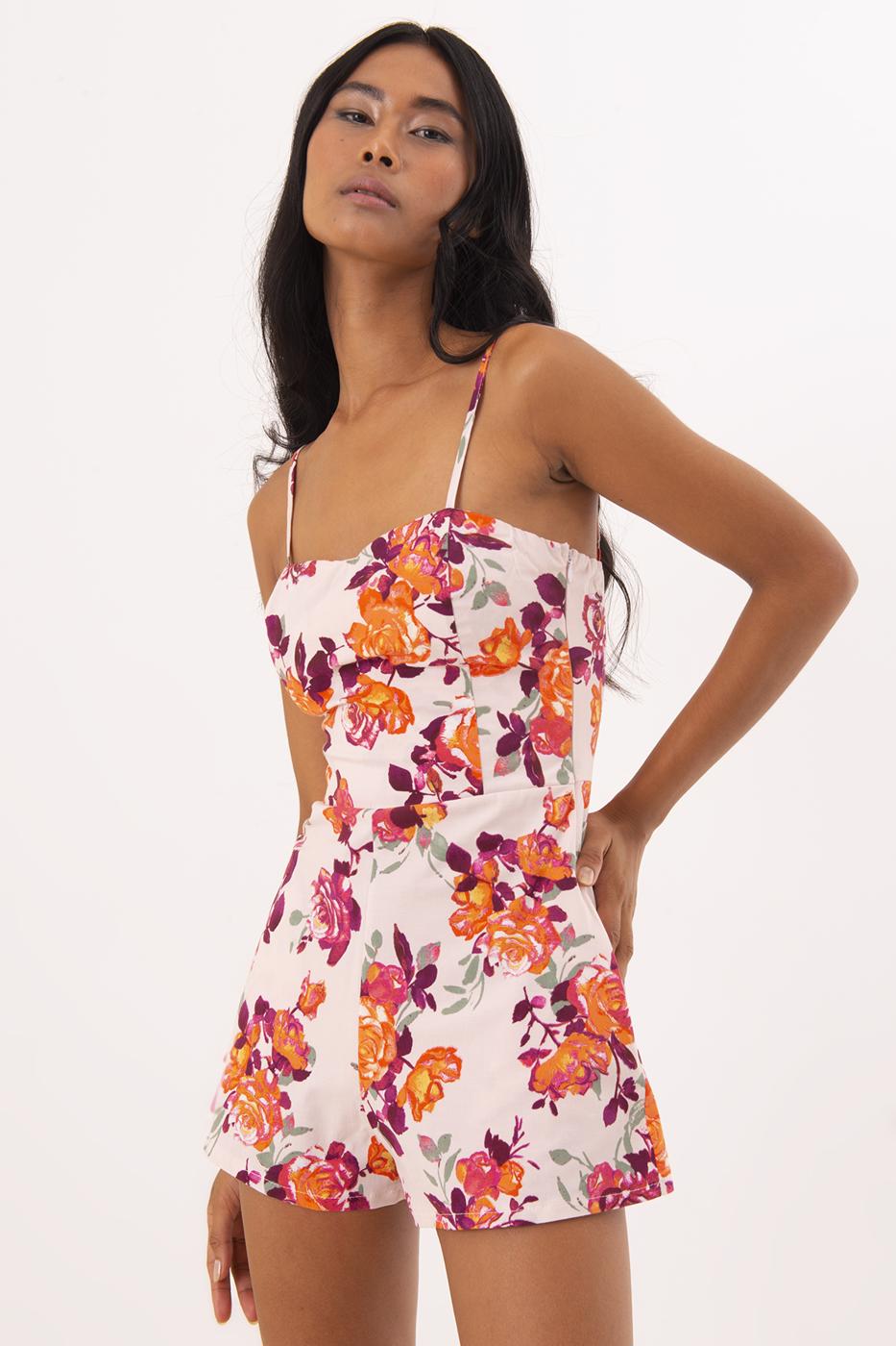 Bayan Pudra Askı Detaylı Mini Tulum