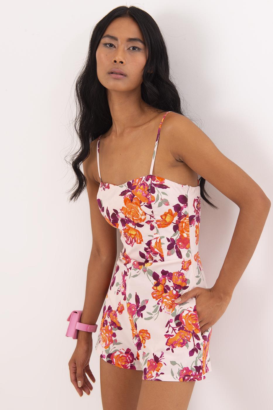 Bayan Pudra Askı Detaylı Mini Tulum