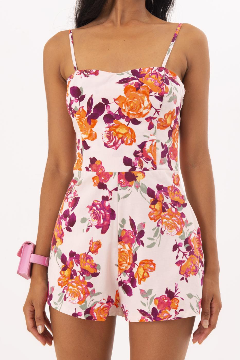 Bayan Pudra Askı Detaylı Mini Tulum