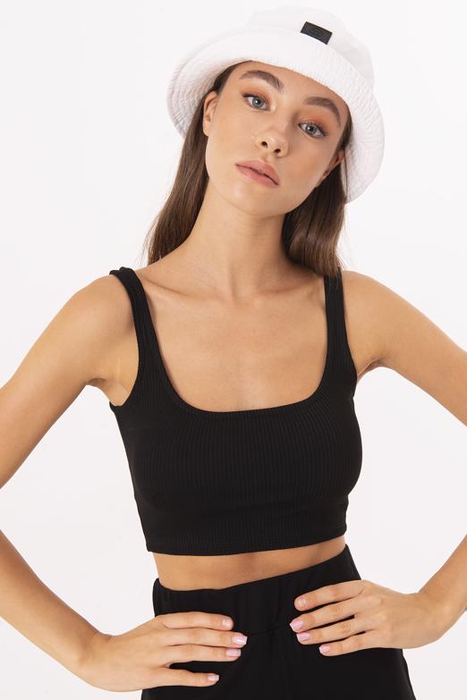 Bayan Siyah Kare Yaka Detaylı Büstiyer - BSL